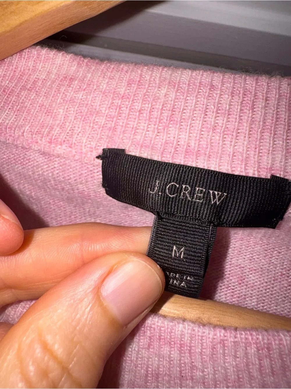 J. Crew Wool Blend Light Pink Ruffle Sleeve Sweater M